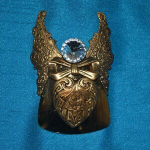 Angel with Large Rhinestone Brooch Pin